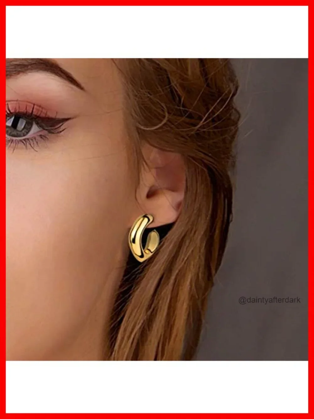 6 Pairs Gold Plated Hoop Earrings for Women, Lightweight Chunky Huggie Hoops